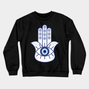 Hamsa Hand with Evil Eye Crewneck Sweatshirt